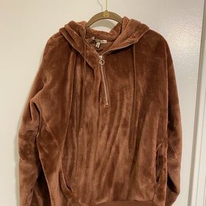Express velour half zip hoodie